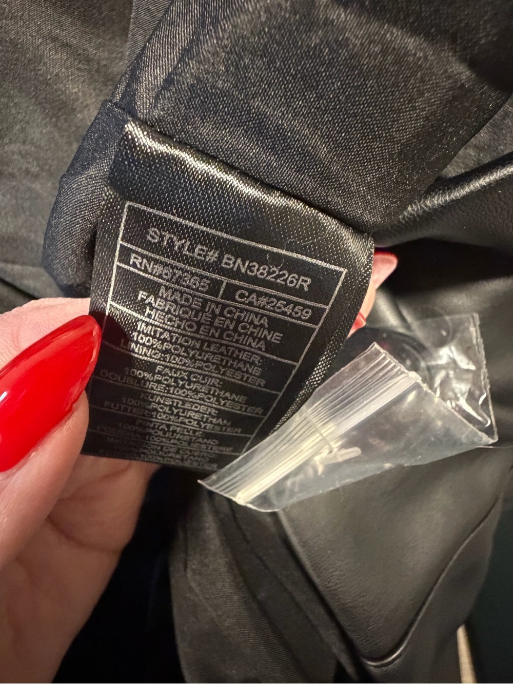 Steve Madden Vegan Leather Long Coat Blazer Black XL NWT - Picture 5 of 5